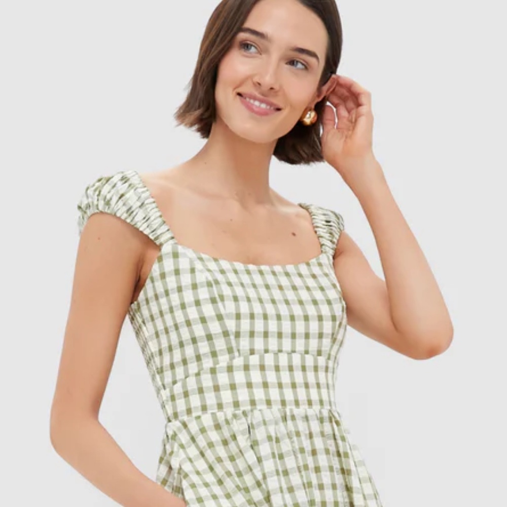 NWT !!  TUCKERNUCK Sage Gingham Seersucker Amy Dress SOLD OUT  $168  XXS 0